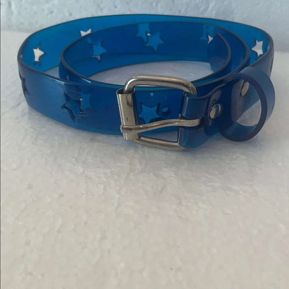 Vintage Y2K Blue Star Cutout jelly Belt girls
